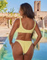 Moda Minx X Sophie Piper scrunch high leg bikini bottom in lemon