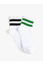 Erkek 2'li Tenis Patik Çorap Seti Şerit Detaylı