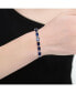 ფოტო #2 პროდუქტის Sterling Silver Blue Cubic Zirconia Tennis Bracelet