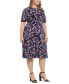 ფოტო #5 პროდუქტის Plus Size Printed Jersey A-Line Midi Dress
