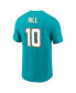 Фото #4 товара Men's Tyreek Hill Aqua Miami Dolphins Player Name & Number T-shirt