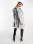 Фото #7 товара Forever New formal wrap short coat in light grey