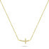 Gold-plated cross necklace with zircons NCL57Y