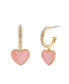 Фото #1 товара Quartz Heart Charm Huggie Earrings