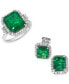 EFFY® Emerald (4-3/8 ct. t.w.) & Diamond (3/8 ct. t.w.) Stud Earrings in 14k White Gold