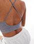 Фото #3 товара ONLY seamless ribbed bralette in washed grey