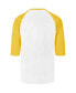 ფოტო #2 პროდუქტის Men's Cream Distressed San Diego Padres City Connect Crescent Franklin Raglan Three-Quarter Sleeve T-shirt