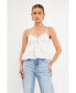 Фото #2 товара Women's Lace Trimmed Waterfall Tiered Top