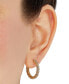 ფოტო #2 პროდუქტის Diamond Cut Flat Bead Link Small Huggie Hoop Earrings in 10k Two-Tone Gold, 3/4"