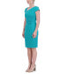 Фото #4 товара Women's Asymmetric-Neck Embellished-Shoulder Dress