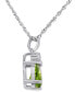 Фото #2 товара Macy's peridot (5/8 ct. t.w.) & Diamond Accent 18" Pendant Necklace in 14k White Gold