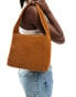 Mango suede shoulder bag in brown