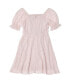 Big Girls Short Sleeve Clip Dot Ruffle Dress