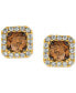 Фото #1 товара Chocolatier® Diamond (3/4 ct. t.w.) Halo Stud Earrings in 14k White Gold, Rose Gold or Yellow Gold.