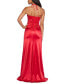 Juniors' Satin Keyhole Halter Gown