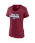 ფოტო #3 პროდუქტის Women's Burgundy Colorado Avalanche 2022 Stanley Cup Champions Jersey Roster V-Neck T-shirt