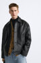 Leather effect boxy-fit jacket