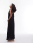 Topshop crinkle low scoop maxi dress in black Черный, S - EU 36-38 - фото #3