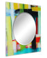 Фото #2 товара Printed Tempered Art Glass with Round Beveled Mirror Wall Decor 36" x 36''