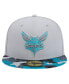 Men's Gray Charlotte Hornets Active Color Camo Visor 59FIFTY Fitted Hat