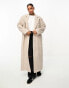 Фото #4 товара Monki longline textured coat in beige