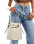 River Island pinched edge bucket bag in cream