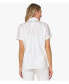 ფოტო #2 პროდუქტის Women's Short Sleeve Button Front Cotton Poplin Fresh Start Shirt