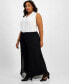 Фото #3 товара Plus Size Pleated Wide-Leg Pants