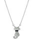 Фото #1 товара Macy's crystal Cat Pendant 16+2" Extender Chain In Silver Plated