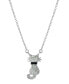 Crystal Cat Pendant 16+2" Extender Chain In Silver Plated