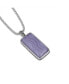 ფოტო #3 პროდუქტის Blue Lace Agate Gemstone Sterling Silver Men Tag in Black Rhodium Plated with Chain