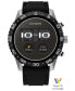Unisex CZ Smart Wear OS Black Silicone Strap Smart Watch 45mm