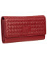 ფოტო #3 პროდუქტის Women's Basket Weave Collection RFID Secure Quadruple Fold Wallet