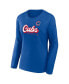 Фото #3 товара Women's Royal Chicago Cubs Run The Bases Long Sleeve T-shirt and Cuffed Knit Hat with Pom Combo Set
