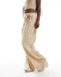 Mango wrap front linen mix trouser in beige