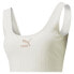 Фото #3 товара Puma Classics Ribbed Cropped Scoop Neck Tank Top Womens Beige Casual Athletic 6