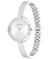 ფოტო #2 პროდუქტის Women's Silver-Tone Stainless Steel Bangle Bracelet Watch 30mm