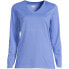 Фото #12 товара Women's Tall Relaxed Supima Cotton Long Sleeve V-Neck T-Shirt