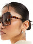 Фото #3 товара Jeepers Peepers oversized square sunglasses in tortoiseshell