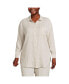 Фото #2 товара Plus Size Linen Roll Sleeve Over d Relaxed Tunic Top