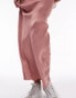 Topshop satin maxi bias skirt with elastic trim in pink