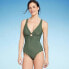Фото #3 товара Women's Ribbed Plunge Ring Detail One Piece Swimsuit - Shade & Shore