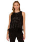 Фото #1 товара Women's Sequin Feather-Trim Top