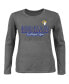 Фото #1 товара Women's Charcoal Los Angeles Rams Super Bowl LVI Bound Plus Size Color Fade Scoop Neck Long Sleeve T-shirt