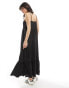 Фото #3 товара Pieces frill bottom maxi dress in black