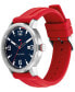 ფოტო #2 პროდუქტის Men's Red Silicone Strap Watch 46mm, Created for Macy's