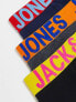 Jack & Jones 3 pack trunks with contrast colour waist band