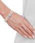 Фото #2 товара Freshwater Pearl (5-6mm) & Cubic Zirconia Double Row Bracelet in Sterling Silver