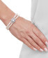 ფოტო #2 პროდუქტის Freshwater Pearl (5-6mm) & Cubic Zirconia Double Row Bracelet in Sterling Silver