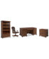 Фото #1 товара Clinton Hill Cherry Home Office, 4-Pc. Set (Executive Desk, Lateral File Cabinet, Open Bookcase & Leather Desk Chair)